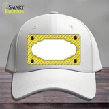 Yellow White Quatrefoil Center Scallop Novelty License Plate Hat Cotton / White