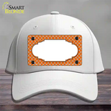 Orange White Quatrefoil Center Scallop Novelty License Plate Hat Cotton / White