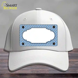 Light Blue White Quatrefoil Center Scallop Novelty License Plate Hat Cotton / White