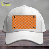 Orange White Quatrefoil Novelty License Plate Hat Cotton / White