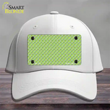 Lime Green White Quatrefoil Novelty License Plate Hat Cotton / White