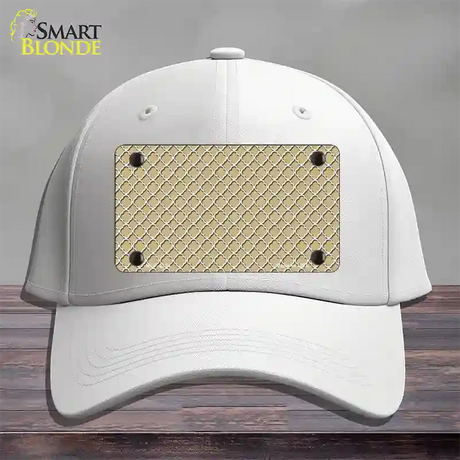 Gold White Quatrefoil Novelty License Plate Hat Cotton / White