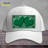 Green White Quatrefoil Green Center Hearts Novelty License Plate Hat Cotton / White