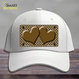 Brown White Quatrefoil Brown Center Hearts Novelty License Plate Hat Cotton / White