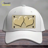 Gold White Quatrefoil Gold Center Hearts Novelty License Plate Hat Cotton / White
