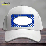 Scallop Blue White Polka Dot Novelty License Plate Hat Cotton / White