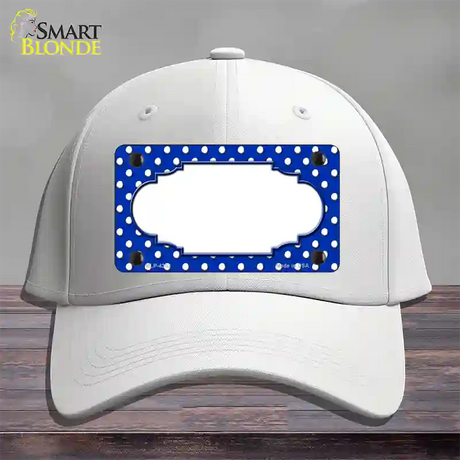 Scallop Blue White Polka Dot Novelty License Plate Hat Cotton / White