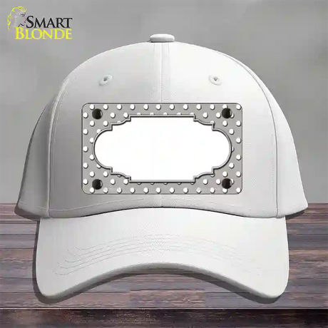 Scallop Grey White Polka Dot Novelty License Plate Hat Cotton / White