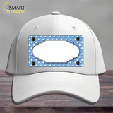 Scallop Light Blue White Polka Dot Novelty License Plate Hat Cotton / White