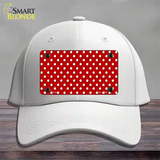 Red Polka Dot Novelty License Plate Hat Cotton / White