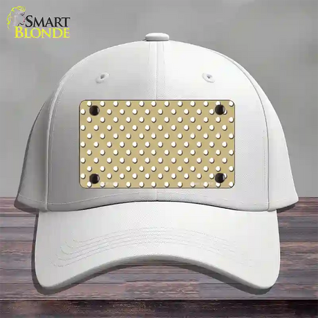 Gold Polka Dot Novelty License Plate Hat Cotton / White