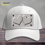 Grey White Polka Dot Center Hearts Novelty License Plate Hat Cotton / White