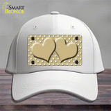 Gold White Polka Dot Center Hearts Novelty License Plate Hat Cotton / White