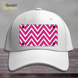 Pink White Large Chevron Novelty License Plate Hat Cotton / White