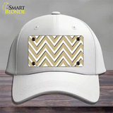 Gold White Large Chevron Novelty License Plate Hat Cotton / White