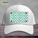 Mint White Large Chevron Novelty License Plate Hat Cotton / White
