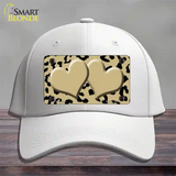 Gold Black Cheetah Gold Center Hearts Novelty License Plate Hat Cotton / White