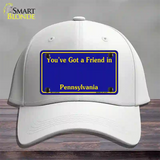 Pennsylvania Blue State Blank Novelty License Plate Hat Cotton / White