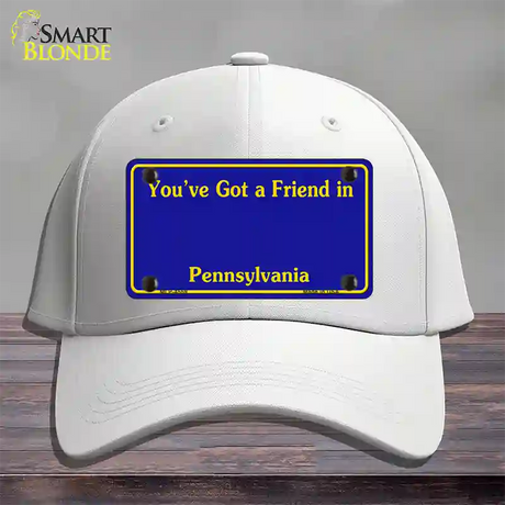 Pennsylvania Blue State Blank Novelty License Plate Hat Cotton / White
