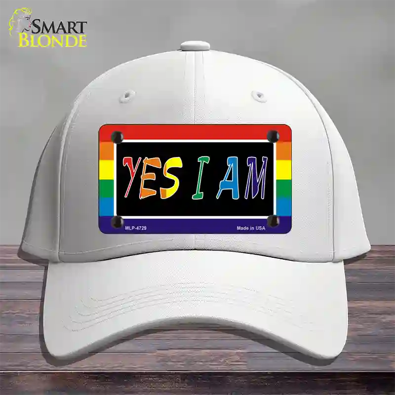 Yes I Am Novelty License Plate Hat Cotton White