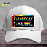 Im Not Gay But My Girlfriend Is Novelty License Plate Hat Cotton / White