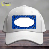 Blue Light Blue Scallop Large Chevron Novelty License Plate Hat Cotton / White