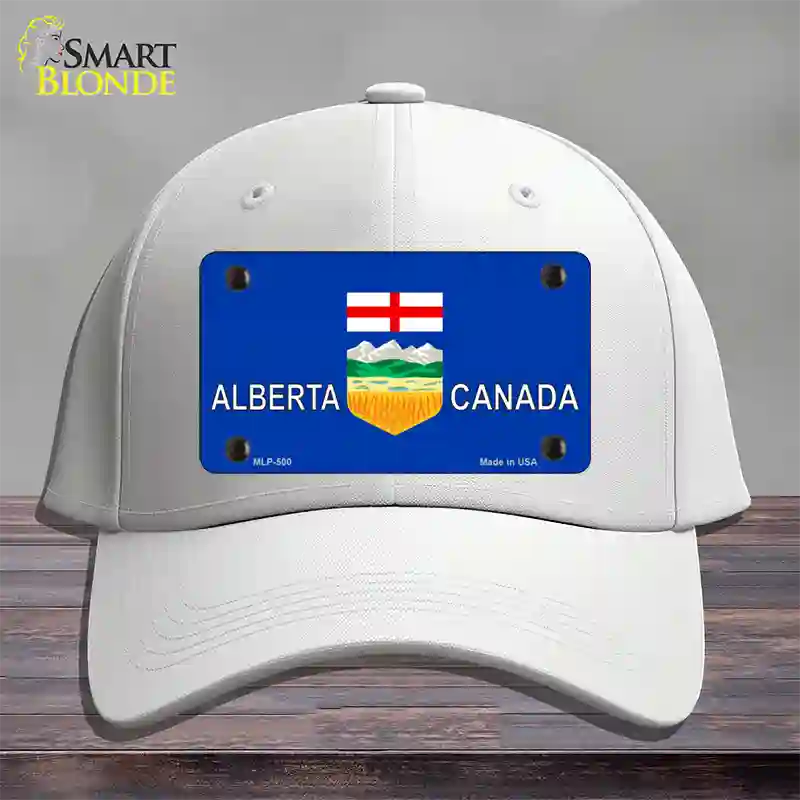 Alberta Canada Novelty License Plate Hat Cotton / White