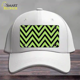 Lime Green Black Chevron Novelty License Plate Hat Cotton / White