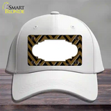 Brown Black Chevron Scallop Novelty License Plate Hat Cotton / White