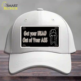 Head Out of Your Ass Novelty License Plate Hat Cotton / White