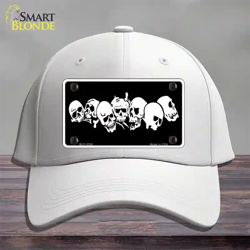Skulls Novelty License Plate Hat Cotton / White