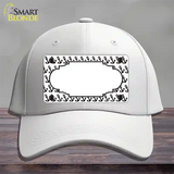 White Black Anchor Scallop Center Novelty License Plate Hat Cotton / White