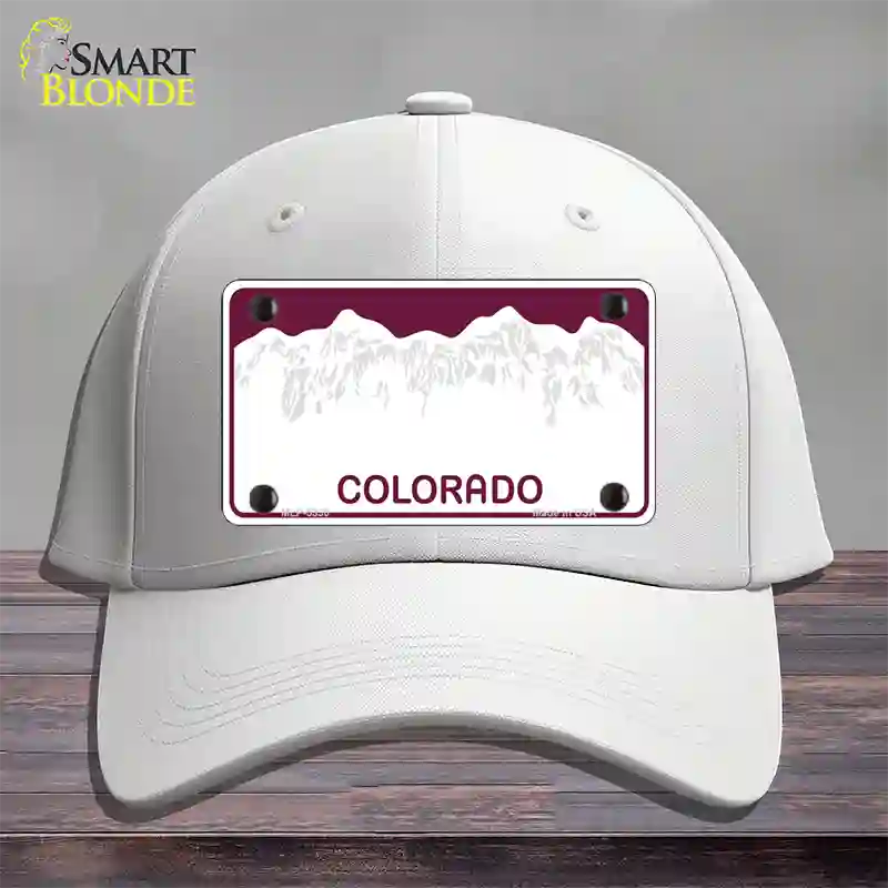 Colorado State Blank Novelty License Plate Hat Cotton / White
