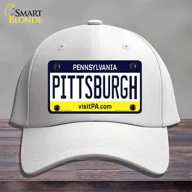 Pittsburgh Pennsylvania State Novelty License Plate Hat Cotton / White