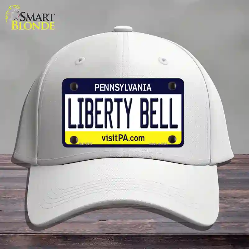Liberty Bell Pennsylvania State Novelty License Plate Hat Cotton / White
