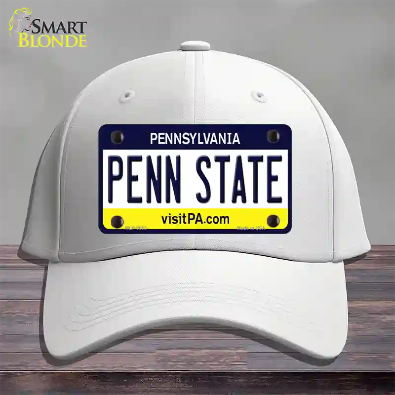 Penn State Pennsylvania State Novelty License Plate Hat Cotton / White