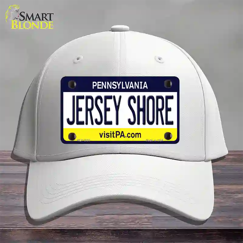 Jersey Shore Pennsylvania State Novelty License Plate Hat Cotton / White