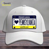 I Love Pennsylvania State Novelty License Plate Hat Cotton / White