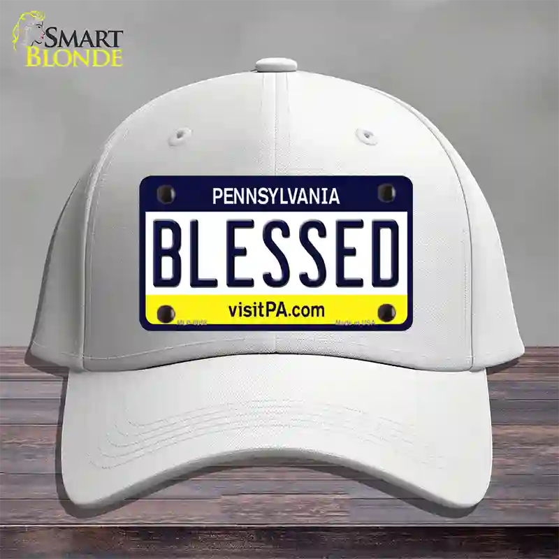 Blessed Pennsylvania State Novelty License Plate Hat Cotton / White