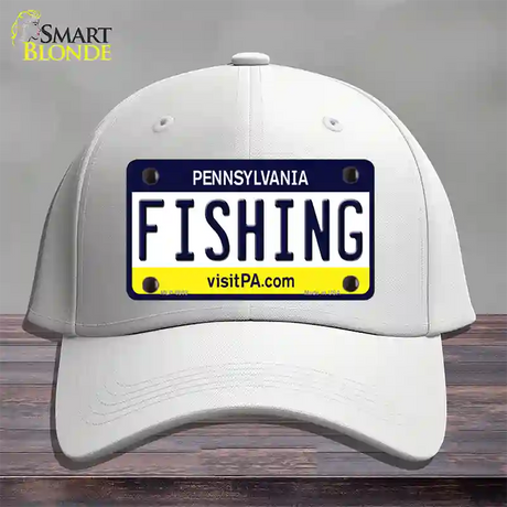 Fishing Pennsylvania State Novelty License Plate Hat Cotton / White