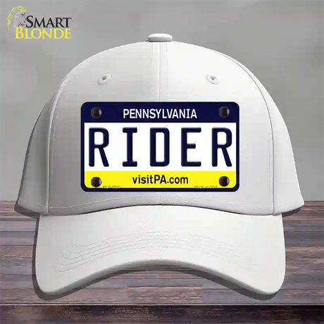 Rider Pennsylvania State Novelty License Plate Hat Cotton / White
