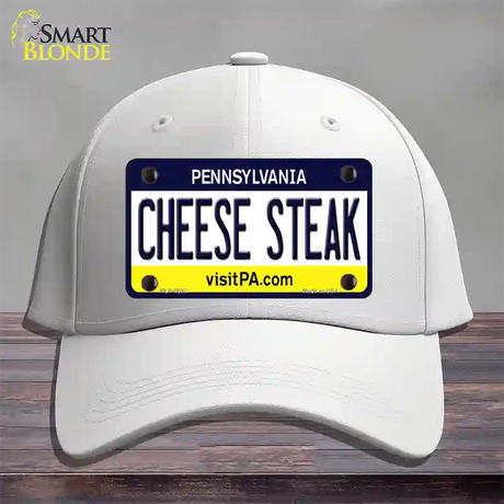 Cheese Steak Pennsylvania State Novelty License Plate Hat Cotton / White