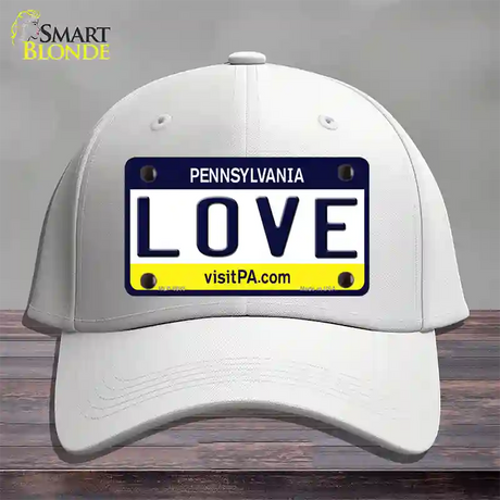 Love Pennsylvania State Novelty License Plate Hat Cotton / White