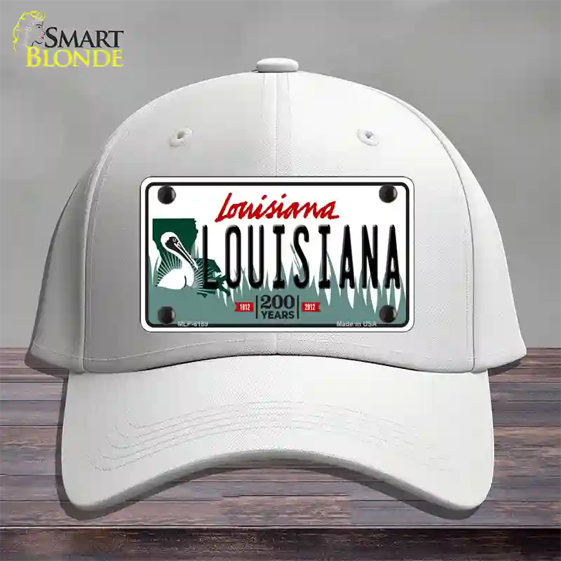 Louisiana Novelty License Plate Hat Cotton / White