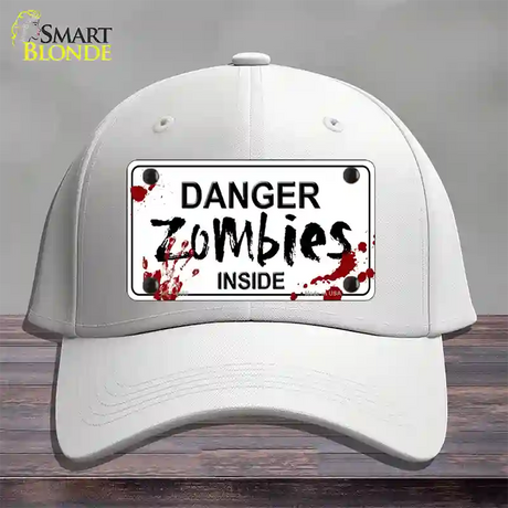 Danger Zombies Inside Novelty License Plate Hat Cotton / White