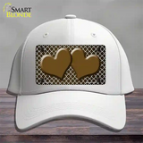 Brown White Quatrefoil Hearts Oil Rubbed Novelty License Plate Hat Cotton / White