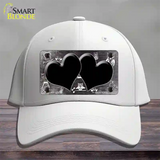 Black White Owl Hearts Oil Rubbed Novelty License Plate Hat Cotton / White