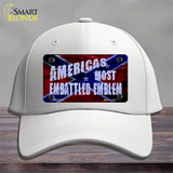 Americas Most Embattled Emblem Novelty License Plate Hat Cotton / White