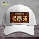 Historic Route 66 Vintage Novelty License Plate Hat Cotton White