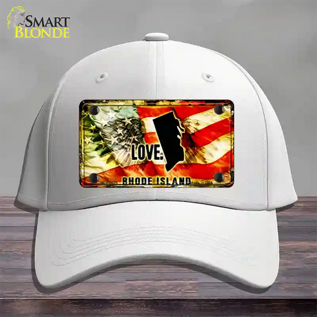 Rhode Island Love Novelty License Plate Hat Cotton / White